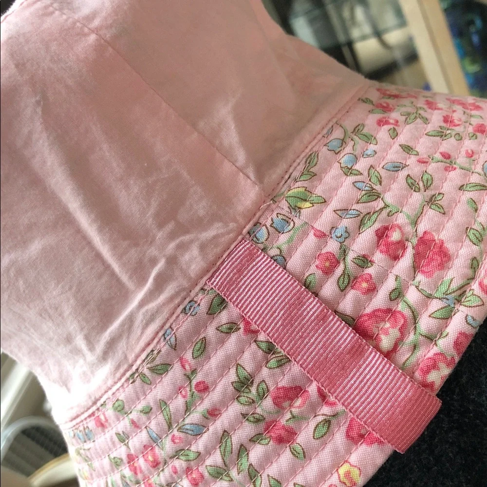 OshKosh B'Gosh Girls 100% Cotton Bucket Hat Pink + Flowers Size L-XL (5Yrs Up)
